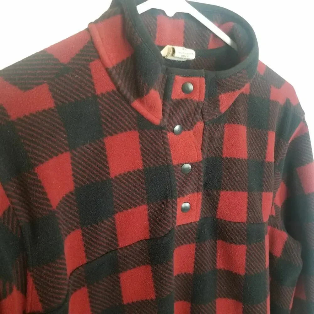 Duluth Trading Co Mens Buffalo Plaid Fleece Pullover Sweater Size XL Gorpcore